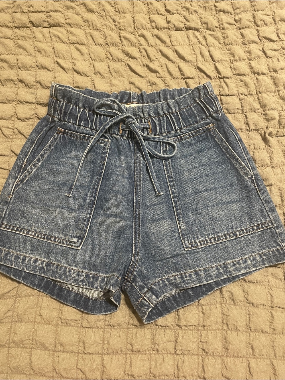 KanCan Blue Denim Drawstring Shorts - Picture 2 of 4